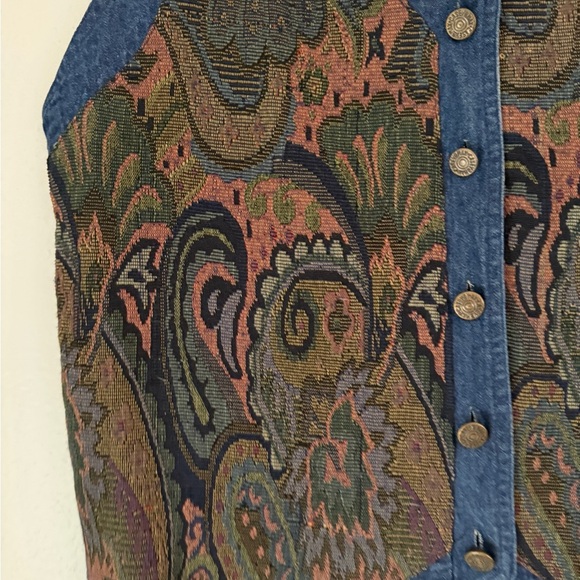 Vintage Casey And Max Denim Paisley Vest Size Medium All Seasons - Picture 3 of 10